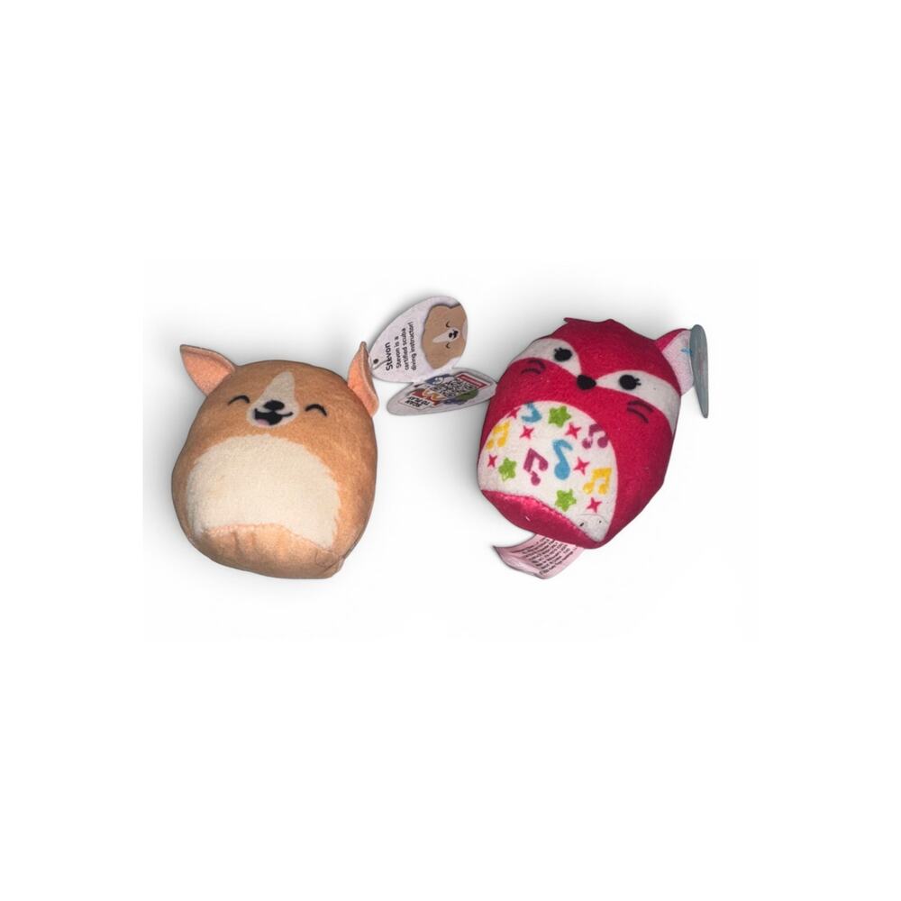 McDonalds Squishmallows Lot Stevon Dog & Fifi Fox Mini Plush Happy Meal Toys